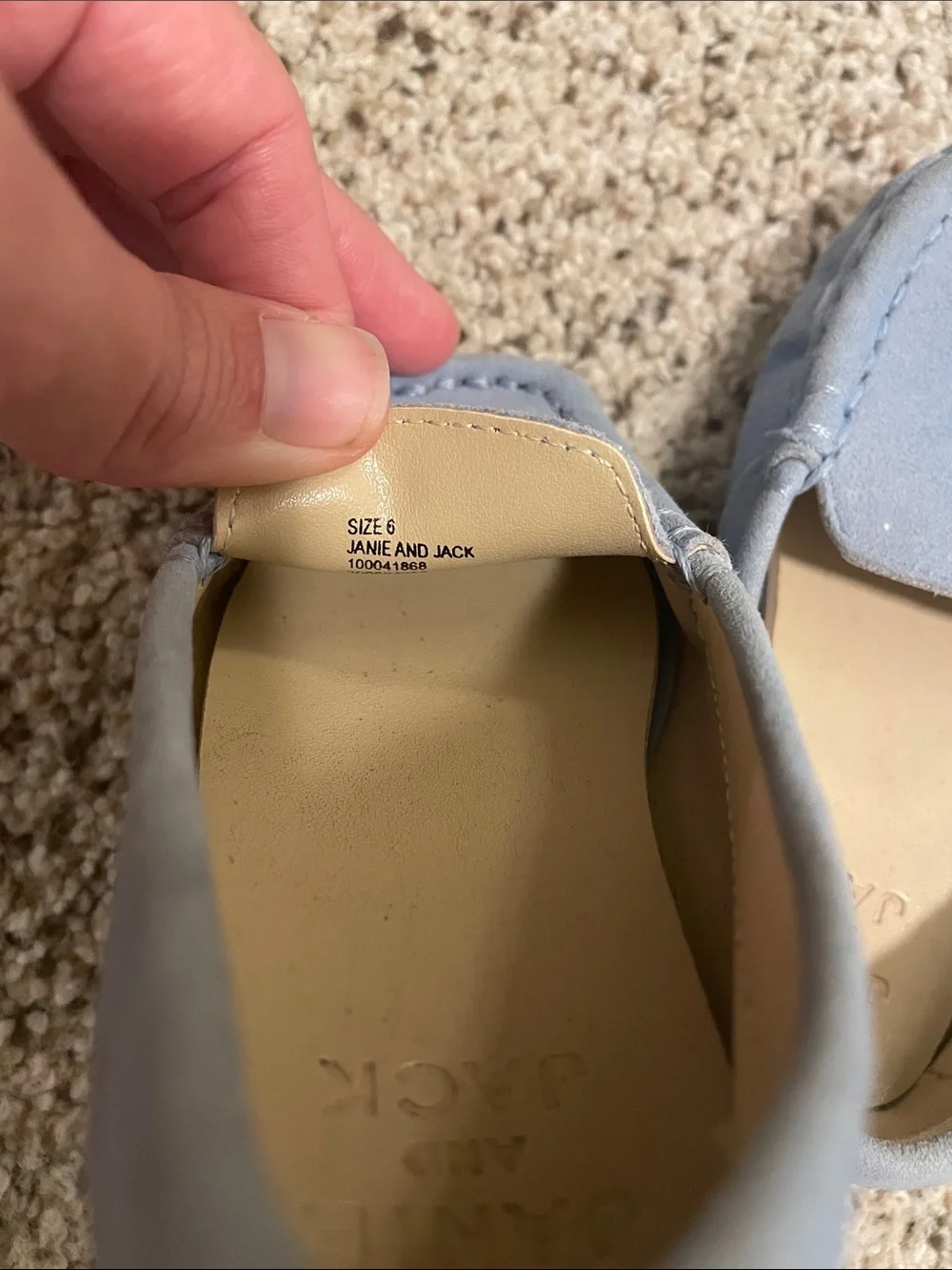 Janie and Jack Light Blue Suede Moccasins for Kids